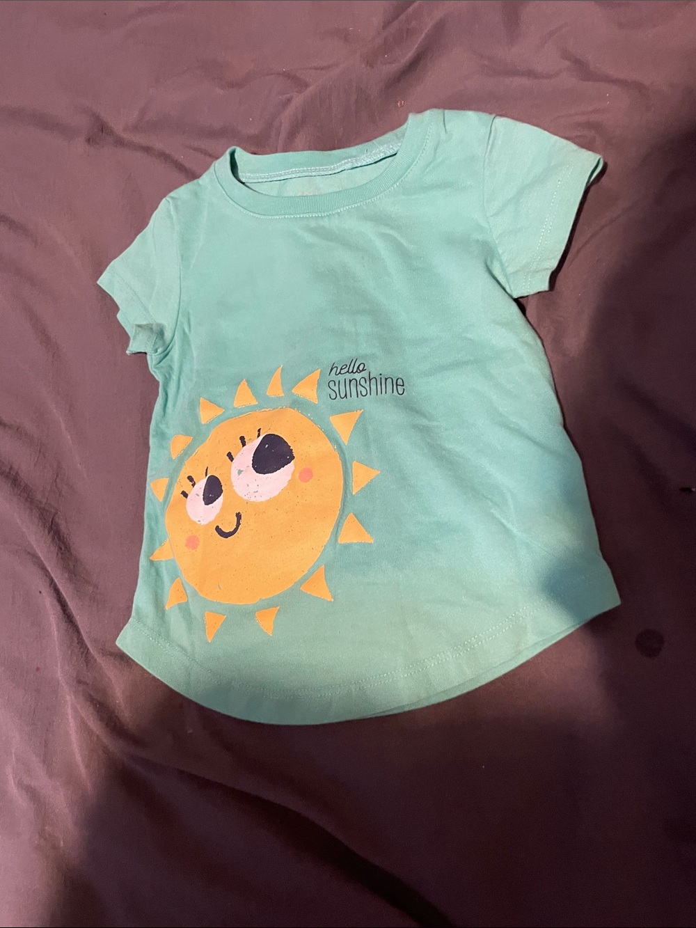 Falls Creek Mint Green Short Sleeve Tee with Yellow Sun Graphic